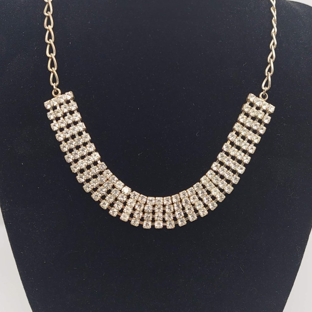 Silver Rhinestone Bling Necklace - Picture 4 of 4